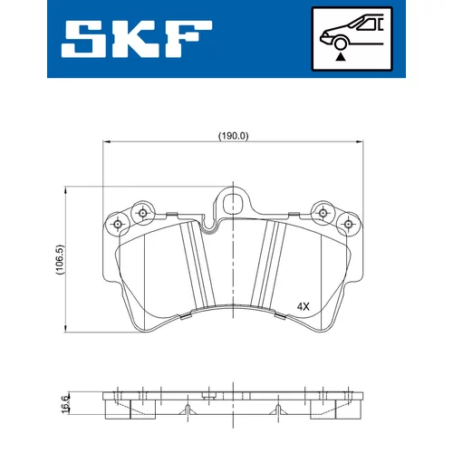 Sada brzdových platničiek kotúčovej brzdy SKF VKBP 80370 - obr. 1