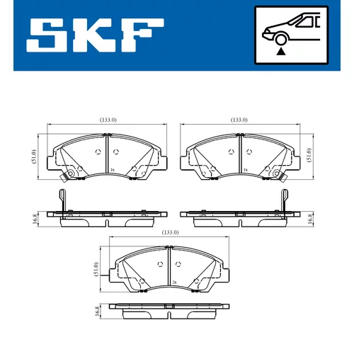 Sada brzdových platničiek kotúčovej brzdy SKF VKBP 80386 A - obr. 1