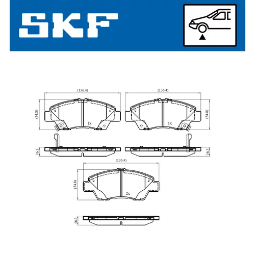 Sada brzdových platničiek kotúčovej brzdy SKF VKBP 80403 A - obr. 1