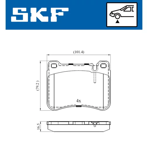 Sada brzdových platničiek kotúčovej brzdy SKF VKBP 80495 - obr. 1