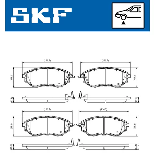 Sada brzdových platničiek kotúčovej brzdy SKF VKBP 80555 A - obr. 6