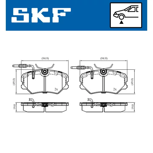 Sada brzdových platničiek kotúčovej brzdy SKF VKBP 81033 E - obr. 1