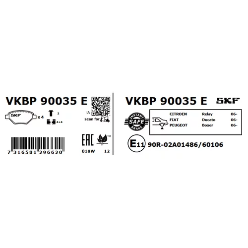 Sada brzdových platničiek kotúčovej brzdy SKF VKBP 90035 E - obr. 5