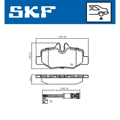 Sada brzdových platničiek kotúčovej brzdy SKF VKBP 90060 E - obr. 1