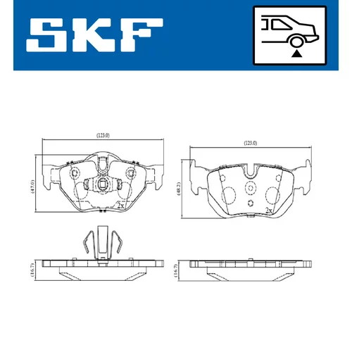 Sada brzdových platničiek kotúčovej brzdy SKF VKBP 90095 - obr. 1