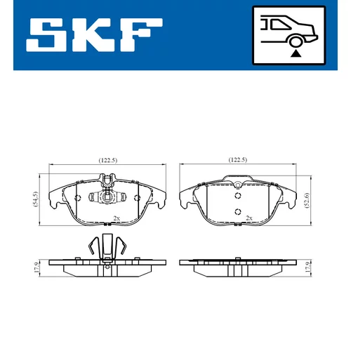 Sada brzdových platničiek kotúčovej brzdy SKF VKBP 90114 - obr. 1