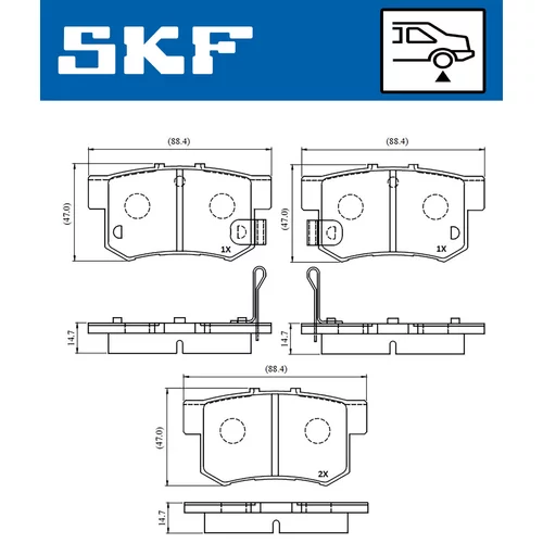 Sada brzdových platničiek kotúčovej brzdy SKF VKBP 90505 A - obr. 1