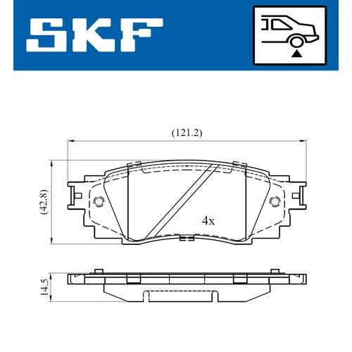 Sada brzdových platničiek kotúčovej brzdy SKF VKBP 90630 - obr. 1