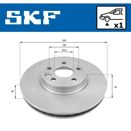 Brzdový kotúč SKF VKBD 80056 V1 - obr. 1