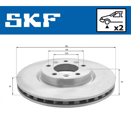 Brzdový kotúč SKF VKBD 80090 V2 - obr. 1