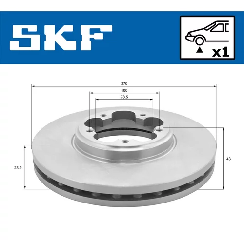 Brzdový kotúč SKF VKBD 80123 V1 - obr. 1