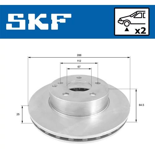 Brzdový kotúč SKF VKBD 80143 V2 - obr. 1