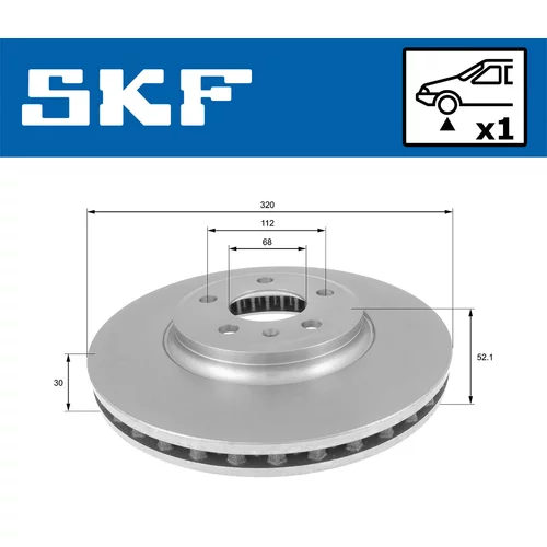 Brzdový kotúč SKF VKBD 80163 V1 - obr. 1