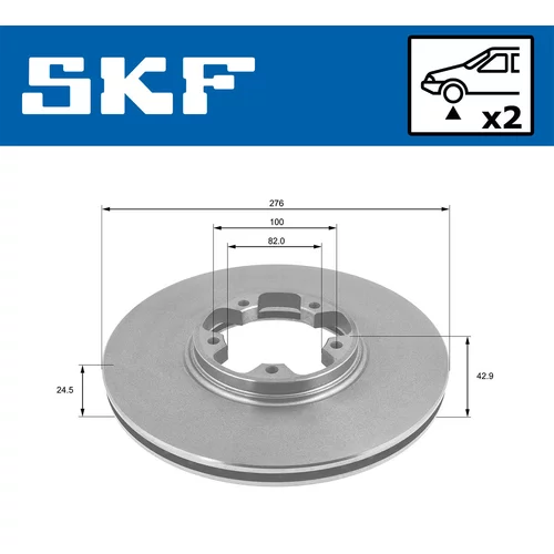 Brzdový kotúč SKF VKBD 80255 V2 - obr. 1