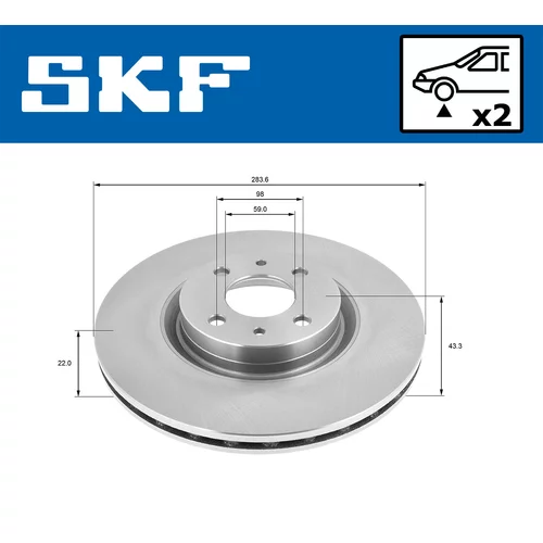 Brzdový kotúč SKF VKBD 80306 V2 - obr. 1