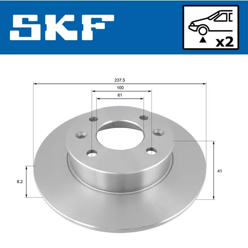 Brzdový kotúč VKBD 80308 S2 /SKF/ - obr. 1