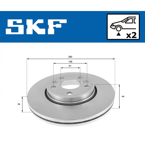 Brzdový kotúč SKF VKBD 80384 V2 - obr. 1