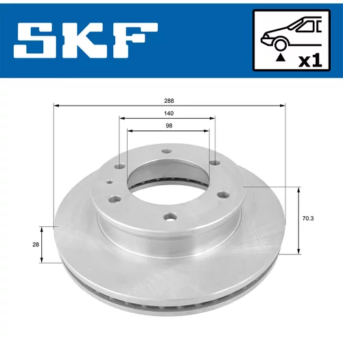 Brzdový kotúč SKF VKBD 80538 V1 - obr. 1