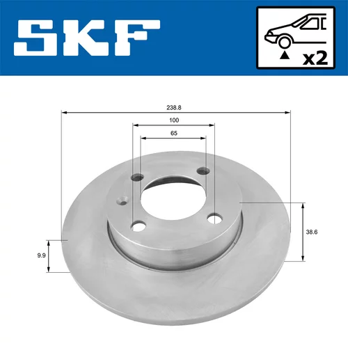 Brzdový kotúč SKF VKBD 80578 S2 - obr. 1