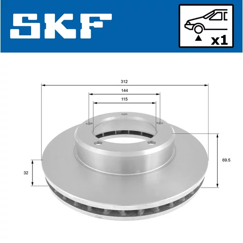 Brzdový kotúč SKF VKBD 80749 V1 - obr. 1