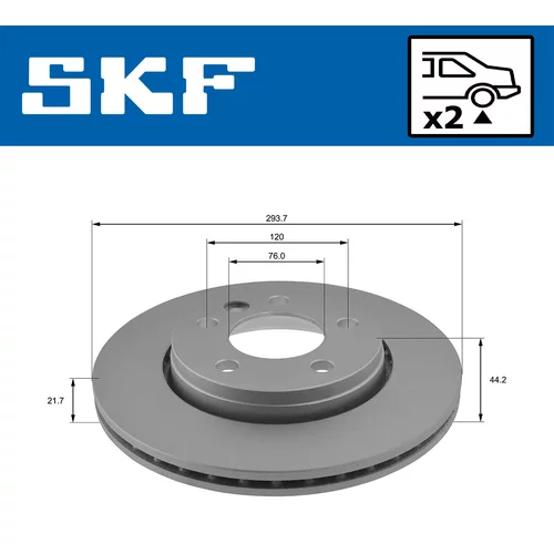 Brzdový kotúč SKF VKBD 90042 V2 - obr. 1