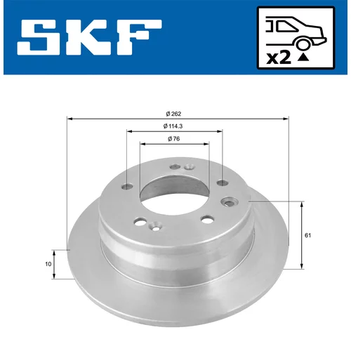 Brzdový kotúč SKF VKBD 90186 S2 - obr. 1