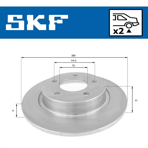 Brzdový kotúč SKF VKBD 90303 S2 - obr. 1