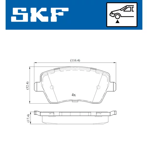 Sada brzdových platničiek kotúčovej brzdy SKF VKBP 80003 - obr. 2