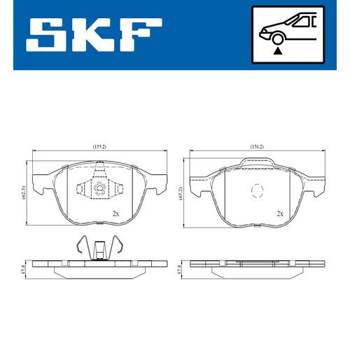 Sada brzdových platničiek kotúčovej brzdy SKF VKBP 80016 - obr. 4