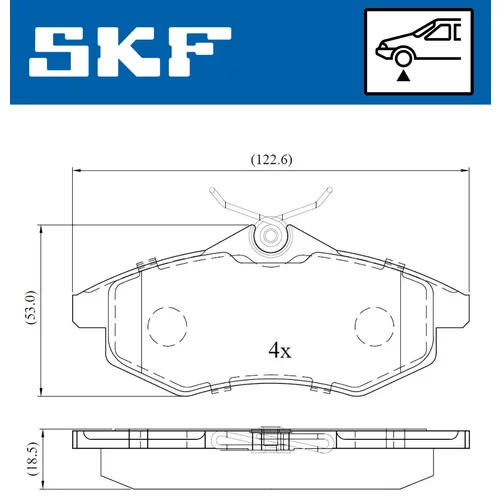 Sada brzdových platničiek kotúčovej brzdy SKF VKBP 80041 - obr. 2