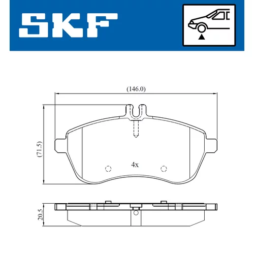 Sada brzdových platničiek kotúčovej brzdy SKF VKBP 80051 - obr. 6