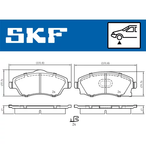 Sada brzdových platničiek kotúčovej brzdy SKF VKBP 80062 A - obr. 1