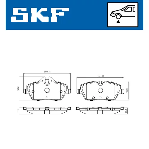 Sada brzdových platničiek kotúčovej brzdy SKF VKBP 80093 - obr. 1