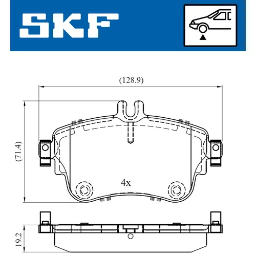 Sada brzdových platničiek kotúčovej brzdy SKF VKBP 80099 - obr. 1