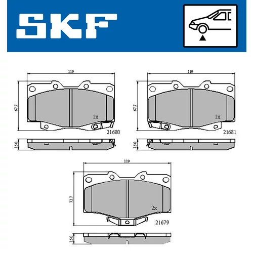 Sada brzdových platničiek kotúčovej brzdy SKF VKBP 80247 A - obr. 1