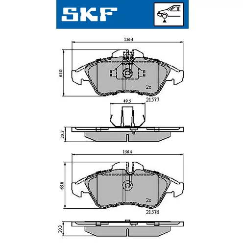 Sada brzdových platničiek kotúčovej brzdy SKF VKBP 80254 - obr. 1