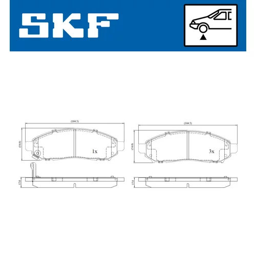 Sada brzdových platničiek kotúčovej brzdy SKF VKBP 80259 A - obr. 1