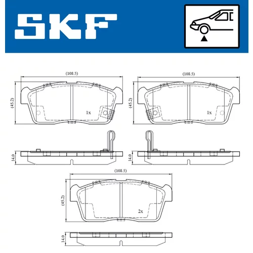 Sada brzdových platničiek kotúčovej brzdy SKF VKBP 80275 A - obr. 1