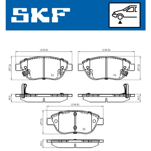 Sada brzdových platničiek kotúčovej brzdy VKBP 80280 A /SKF/ - obr. 1