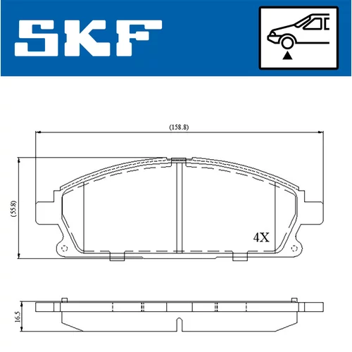 Sada brzdových platničiek kotúčovej brzdy SKF VKBP 80296 - obr. 1