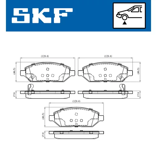 Sada brzdových platničiek kotúčovej brzdy SKF VKBP 80367 A - obr. 1