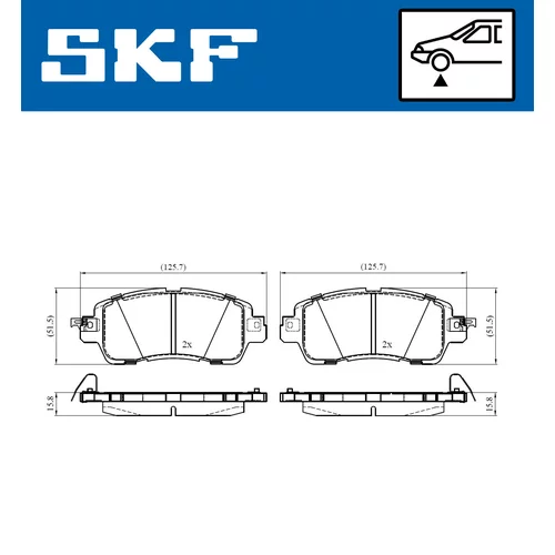 Sada brzdových platničiek kotúčovej brzdy SKF VKBP 80478 A - obr. 1