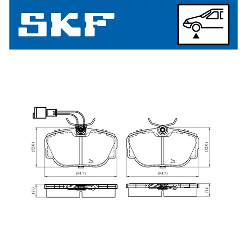 Sada brzdových platničiek kotúčovej brzdy SKF VKBP 80480 E - obr. 1