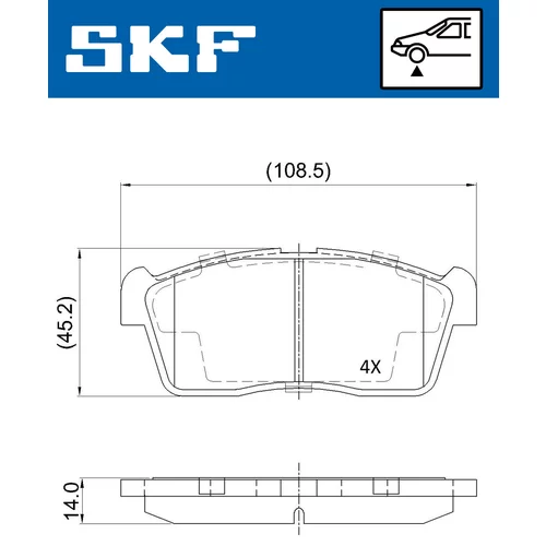 Sada brzdových platničiek kotúčovej brzdy SKF VKBP 80542 - obr. 1