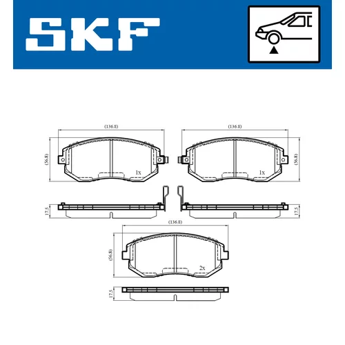 Sada brzdových platničiek kotúčovej brzdy SKF VKBP 80545 A - obr. 1