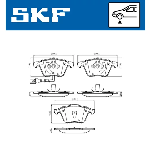 Sada brzdových platničiek kotúčovej brzdy SKF VKBP 80586 E - obr. 1