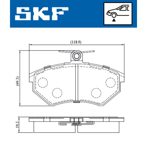 Sada brzdových platničiek kotúčovej brzdy SKF VKBP 80598 - obr. 1