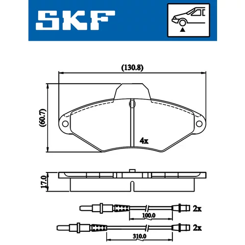 Sada brzdových platničiek kotúčovej brzdy SKF VKBP 80601 E - obr. 1