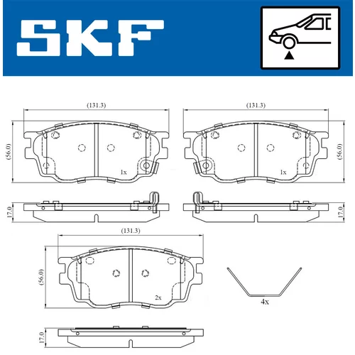 Sada brzdových platničiek kotúčovej brzdy SKF VKBP 80619 A - obr. 1