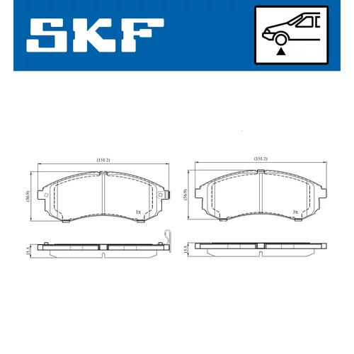 Sada brzdových platničiek kotúčovej brzdy SKF VKBP 80829 A - obr. 1